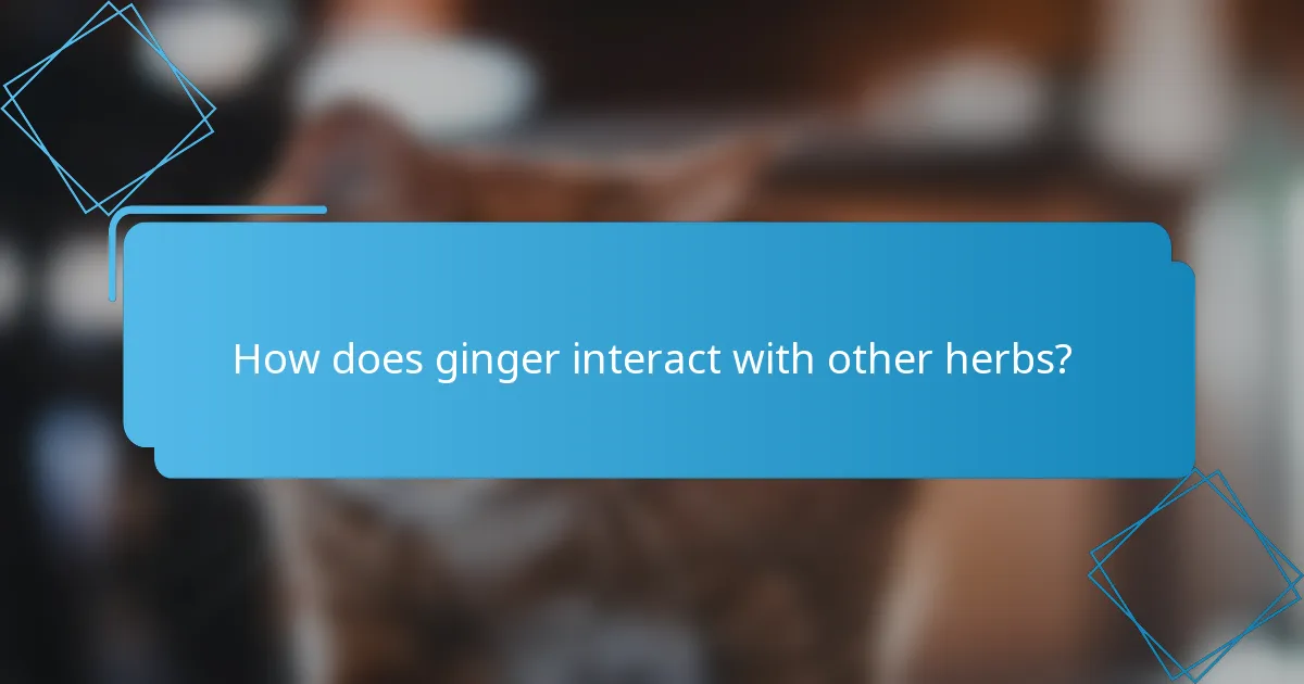 How does ginger interact with other herbs?