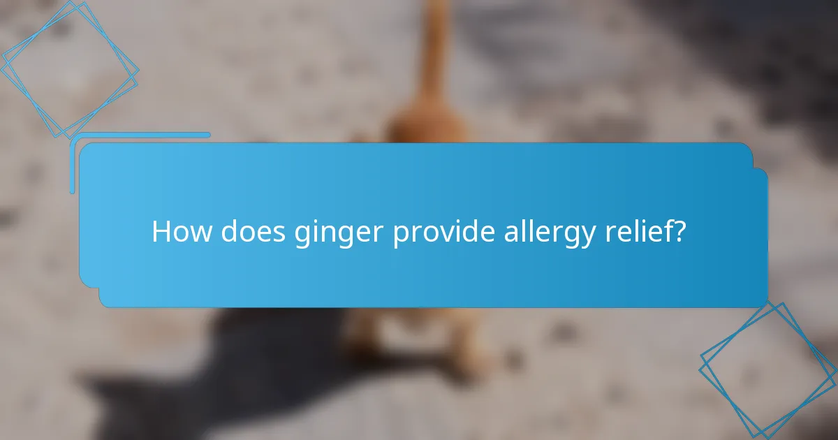 How does ginger provide allergy relief?