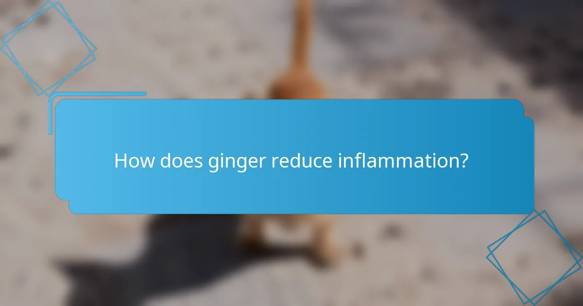 How does ginger reduce inflammation?