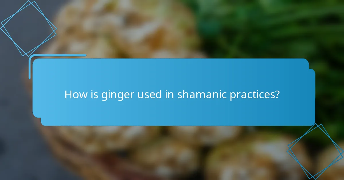 How is ginger used in shamanic practices?