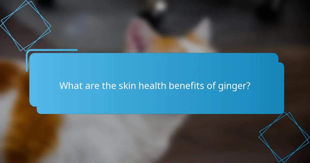 What are the skin health benefits of ginger?