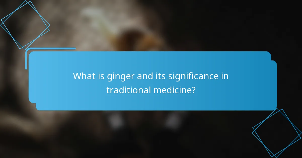 What is ginger and its significance in traditional medicine?